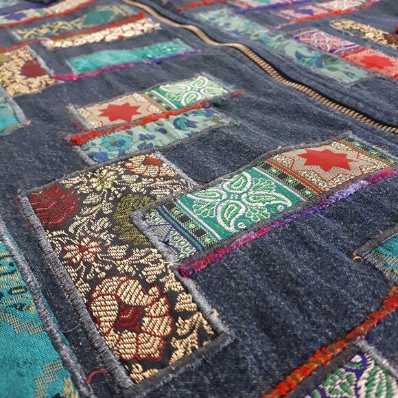 Coldwater Creek Vintage Patchwork Denim Vest - Picture 4 of 14